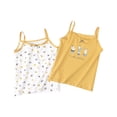 thumbnail image 1 of TEAJOPSUU 2PC Girls Tank Top Cozy Cotton Camisole Sleeveless Spaghetti Straps Printed Tops Casual Cami Undershirts E-Yellow, 1 of 5
