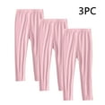 thumbnail image 1 of TEAJOPSUU 3 Pack Girls Cotton Leggings Full Length Soft Cozy Leggings Elastic Waistband Stretchy Footless Tights Pants E-Pink, 1 of 9