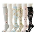 thumbnail image 1 of TEAJOPSUU 6PC Knee High Socks Women's Sweat Absorbing Socks Circulation-Best Support for Running Athletic Cycling Nursing Travel Work and Fitness B-Black, 1 of 2