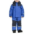 thumbnail image 1 of TEAJOPSUU Boy Girl 2 Piece Snowsuit Set Winter Warm Hooded Puffer Jacket & Snow Bib Pants Heavyweight Outfit Kids Ski Suits B-Blue, 1 of 9