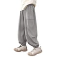 thumbnail image 1 of TEAJOPSUU Boy'S Ice Silk Cargo Pants Casual Quick Dry Work Pants Lightweight Hiking Climbing Pull-On Cargo Pants with Multi Pockets 6-16Y B-Gray, 1 of 4