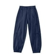 thumbnail image 1 of TEAJOPSUU Boys Cargo Pants Wide Leg Streetwear Kids Pants Elastic Waist Lightweight Outdoor Jogger Pants with Pockets 4-14 Years C-Navy, 1 of 3