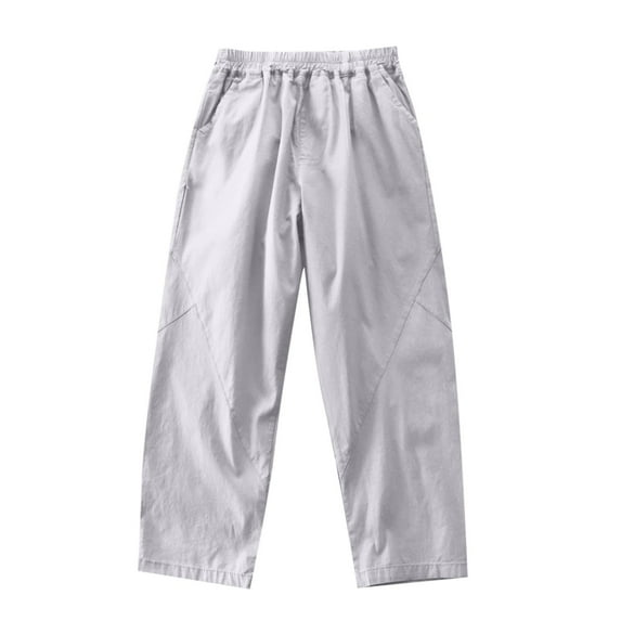 TEAJOPSUU Boys Cargo Pants Wide Leg Streetwear Kids Pants Elastic Waist Lightweight Outdoor Jogger Pants with Pockets 4-14 Years F-Gray
