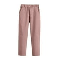 thumbnail image 1 of TEAJOPSUU Boys Chino Pants Stretch Flat Front Dress Pants Adjustable Elastic Waist Athletic Casual Pants School Uniform Pants with Pockets B-Pink, 1 of 7