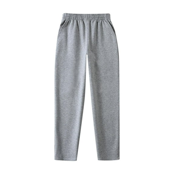 TEAJOPSUU Boys Girl Athletic Pants Pull-On Sweat Pants Elastic Waist Casual Joggers Pants Wide Leg Outdoor Workout Trousers with Pocket A-Gray