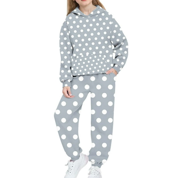 TEAJOPSUU Boys Girls Athletic 2 Piece Sweatsuits Soft Fleece Lined Pullover Hoodie & Joggers Solid Warm Activewear Clothing Sets for Kids 4-15 Years C-Gray