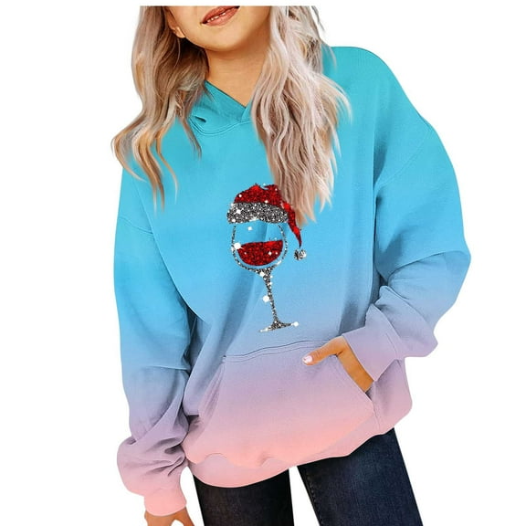 TEAJOPSUU Boys Girls Christmas Sweatshirts Kids Cute Xmas Long Sleeve Pullover Cute Glass Pattern Crew Neck Truck Shirts Tops 4-14 Years A-Sky Blue
