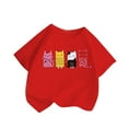 thumbnail image 1 of TEAJOPSUU Boys' Girls' Graphic Tee Summer Round Neck Short Sleeve T-Shirt Cotton Casual Cute Kitten Printed Tops Sizes 2-14Y & Plus A-Red, 1 of 3
