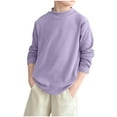 thumbnail image 1 of TEAJOPSUU Boys Teens Casual Fleece Pullover Semi High Neck Thick Warm Long Sleeve Sweaters Kids Knit Striped Crewneck Jumper Tops 4-16 Years Purple, 1 of 4