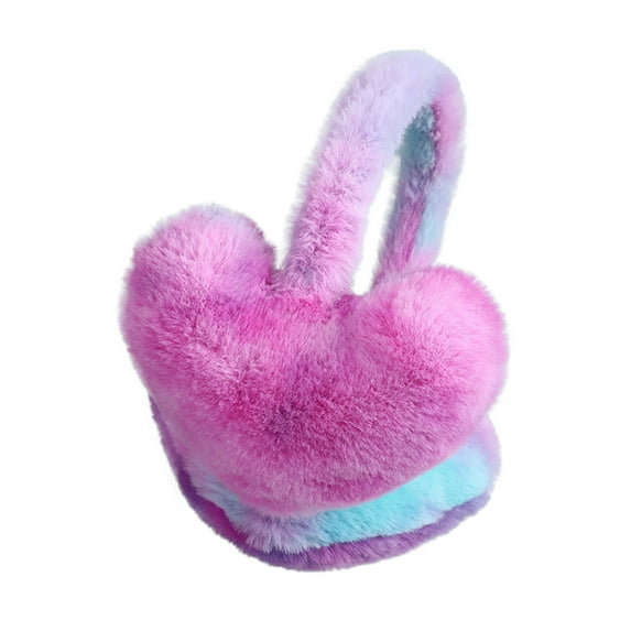 TEAJOPSUU Buauty Ear Muffs for Women Soft Winter Warm Adjustable Earmuffs Cute Gradient Color Ear Covers Cold Weather Fluffy Ear Warmers Winter Accessories B-Purple