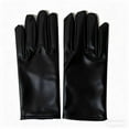 thumbnail image 1 of TEAJOPSUU Faux Leather for Women Long Arm Warmer Dress Up Mitten Gloves Elastic Breathable Halloween Party Wedding Accessories Black, 1 of 6