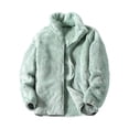 thumbnail image 1 of TEAJOPSUU Fleece Jacket for Women Winter Warm Long Sleeve Stand-Collar Full-Zip Double Sided Fleece Jacket Soft Cozy Flannel Coat Green, 1 of 3