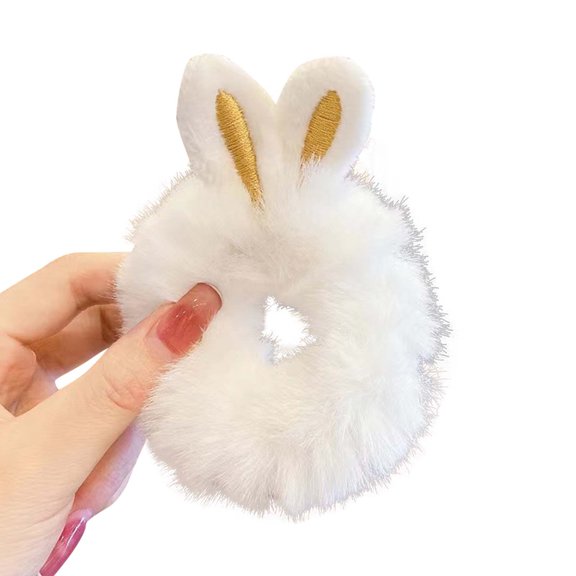 TEAJOPSUU Fluffy Hair Ties for Women Girls Cute Seamless Thick Hair Band Elastic Hair Ties Stretchy Hair Rings Mint Green