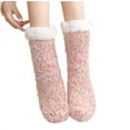 thumbnail image 1 of TEAJOPSUU Fuzzy Socks for Women Cozy Soft Fluffy Slipper Socks Thick Warm Winter Plush Sleep Socks Christmas Gifts A-Orange, 1 of 5