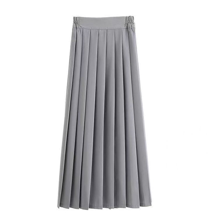 TEAJOPSUU Girl'S Juniors Pleated Skirts High Elastic Waist Maxi