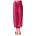 thumbnail image 1 of TEAJOPSUU Girl's Harem Dance Pants High Waisted Tribal Pants Sequin Stage Performance Pants Soft Stretchy Ankle Tied Pants A-Hot Pink, 1 of 5