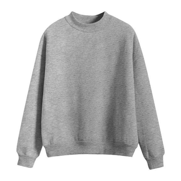 TEAJOPSUU Girls Crewneck Sweatshirts Solid Color Long Sleeve Cute Drop Shoulder Pullover Top T-Shirts Gray