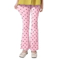 thumbnail image 1 of TEAJOPSUU Girls Flare Leggings with Pockets Kids Stretchy Bell Bottom Trousers High Waisted Polka Dot Yoga Pants for Dance Outerwear 2-13Y Pink, 1 of 4