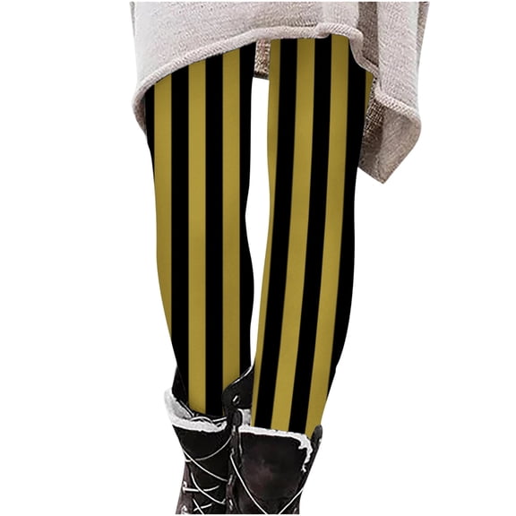 TEAJOPSUU Girls Striped Tights Kids Toddler Elastic High Waisted Witch Tights for Halloween Christmas Soft Tight Pants B-Yellow