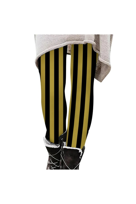 Girls Striped Tights Kids Toddler Elastic High Waisted Witch Tights for Halloween Christmas Soft Tight Pants B-Yellow