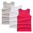 thumbnail image 1 of TEAJOPSUU Girls Summer Tank Tops Solid Color Crew Neck Sleeveless Cotton Tops Casual Basic Camisoles for Toddler Kids 2-14 Years Silver, 1 of 3