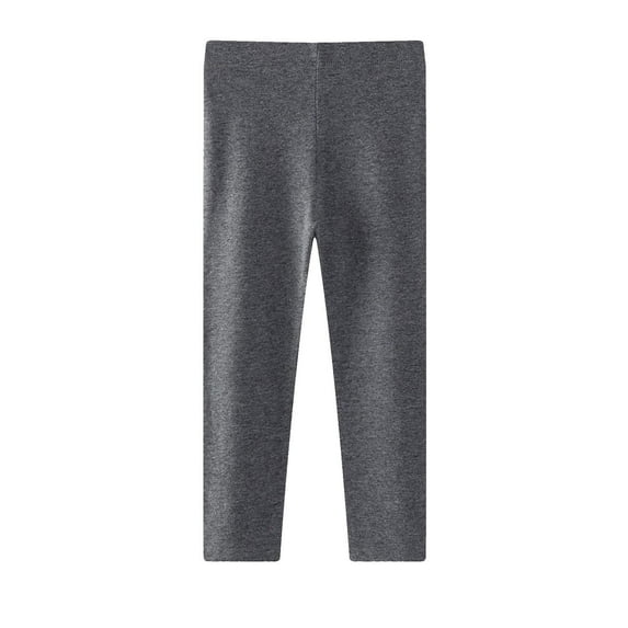 TEAJOPSUU Girls Toddlers Stretch Leggings Comfy Solid Ankle Length Tights Cotton Elastic Waist Long Lounge Trousers Fashion Legging Pants A-Gray