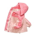 thumbnail image 1 of TEAJOPSUU Girls Waterproof Rain Jacket Casual Lightweight Outwear Kids Soft Zip Up Windbreaker Hooded Coat Jackets A-Pink, 1 of 9