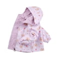 thumbnail image 1 of TEAJOPSUU Girls Waterproof Rain Jacket Casual Lightweight Outwear Kids Soft Zip Up Windbreaker Hooded Coat Jackets G-Purple, 1 of 8