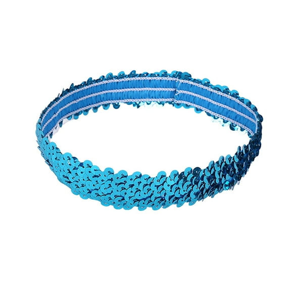 TEAJOPSUU Headbands for Women Sequin Hairbands Stretchy Non Slip Headband Cute Solid Colors Hair Accessories A-Blue