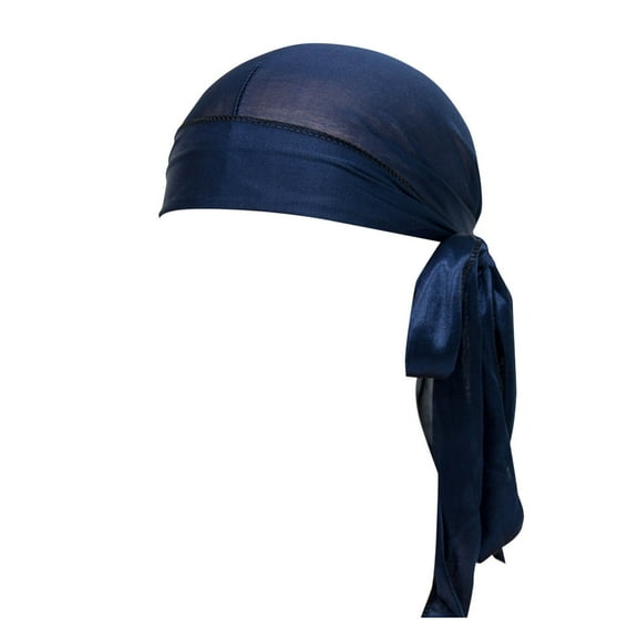 TEAJOPSUU Hiphop Durag for Men and Women Long Tail Fashion Headwraps 360 Waves Do Rag Cap Designer Doo Rags Cap Headwrap Navy