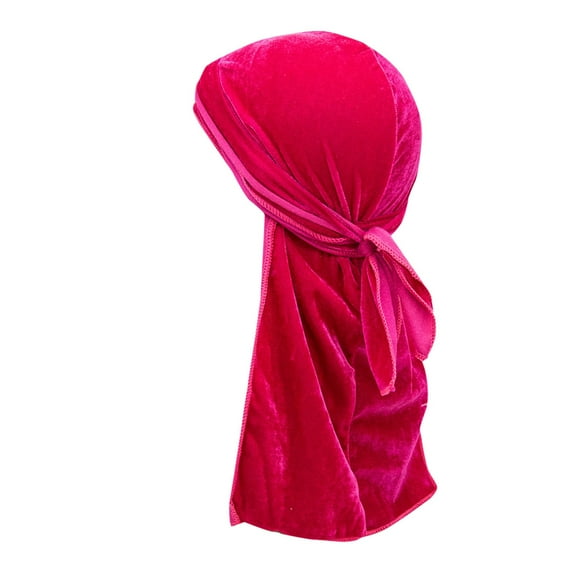 TEAJOPSUU Hiphop Durag with Long Tail and Wide Straps Fashion 360 Waves Men's Women's Crushed Bandana Doo Rag Cap Headwraps B-Hot Pink