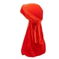 thumbnail image 1 of TEAJOPSUU Hiphop Durag with Long Tail and Wide Straps Fashion 360 Waves Men's Women's Crushed Bandana Doo Rag Cap Headwraps B-Red, 1 of 3