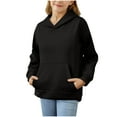 thumbnail image 1 of TEAJOPSUU Hoodies for Boys Girls Solid Color Oversized Long Sleeve Hooded Sweatshirts Fall Fashion Pullover Sweaters Winter Clothes A-Black, 1 of 7
