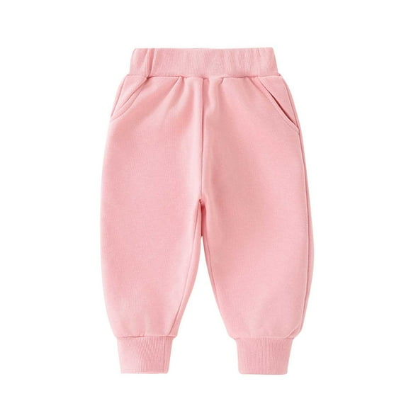 TEAJOPSUU Infant Toddler Boys Girls Sweatpants Kids Joggers Soft Cotton Elastic Waist Sweatpants with Pocket Fall Fashion Outerwear Clothes for 8M-5Y Pink