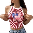 thumbnail image 1 of TEAJOPSUU July 4th Halter Tops for Women Stars and Stripes Heart Summer Sleeveless Blouses Red White Blue Crop Tank Tops A-Multicolor, 1 of 4