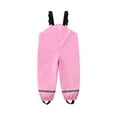 thumbnail image 1 of TEAJOPSUU Kids Baby Rain Pants Waterproof Rain Bib Pants Toddler Kids Boys Girls Rain Jumpsuit Windproof Waterproof Mud Jumpsuit A-Pink, 1 of 5