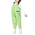 thumbnail image 1 of TEAJOPSUU Kids Chest Waders for Toddler Children Teens Waterproof Pvc Fishing Waders One Piece Wading Clothes for Hunting Fishing 3-13Y B-Green, 1 of 5