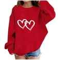 thumbnail image 1 of TEAJOPSUU Kids Valentines Sweatshirt Boys Girls Long Sleeve Crewneck Pullover Heart Graphic Shirt Kids Winter Warm Shirt Sweater 1-13 Years,L-Red, 1 of 5