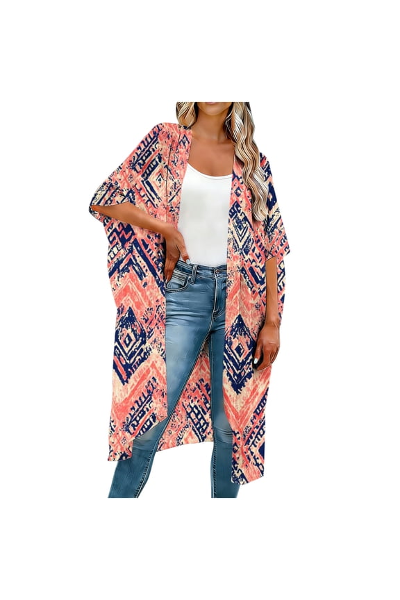 Kimono Cardigans for Women Lightweight Short Sleeve Summer Long Boho Sheer Coverup Tops Casual Swimsuit Coverups Beach Swimwear J-White