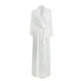 thumbnail image 1 of TEAJOPSUU Lightweight Robes for Women Long Silk Robes Fall Trendy Long Satin Robes Full Length Sleepwear Dressing Gown White, 1 of 3