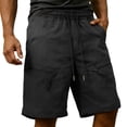 thumbnail image 1 of TEAJOPSUU Men's Cargo Shorts Drawstring Waist Cargo Shorts with Multi-Pocket Design Quick Dry and Sweat-Wicking Features Black, 1 of 8