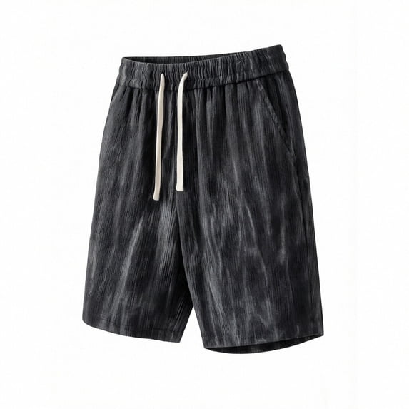 TEAJOPSUU Men's Graphic Print Shorts Lightweight Athletic Running Workout Mesh Beach Summer Shorts A-Black