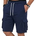 thumbnail image 1 of FAWUUDO Men's Loose Fit Jogger Shorts Comfort Quick Dry 5" Inseam Lightweight Shorts For All Occasions Loose Navy, 1 of 8