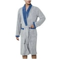 thumbnail image 1 of ZQUUVOU Men's Plush Robes Shawl Collar Nightgown Fall Winter Loose Warm Thick Bathrobes Long Velvet Loungewear with Pocket Gray A, 1 of 7