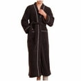 thumbnail image 1 of ZQUUVOU Men's Plush Robes Sherpa Fleece Shawl Collar Full Length Bathrbes Fall Winter Fluffy Bathrobe with Belt Brown, 1 of 2