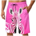 thumbnail image 1 of TEAJOPSUU Men's Printed Shorts Loose Fit Animal Printed Shorts with Elastic Drawstring Waist and Side Pockets E-Hot Pink, 1 of 6