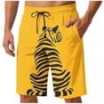 thumbnail image 1 of TEAJOPSUU Men's Printed Shorts Loose Fit Animal Printed Shorts with Elastic Drawstring Waist and Side Pockets F-Yellow, 1 of 6