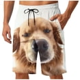 thumbnail image 1 of TEAJOPSUU Men's Printed Shorts Loose Fit Animal Printed Shorts with Elastic Drawstring Waist and Side Pockets K-Khaki, 1 of 6