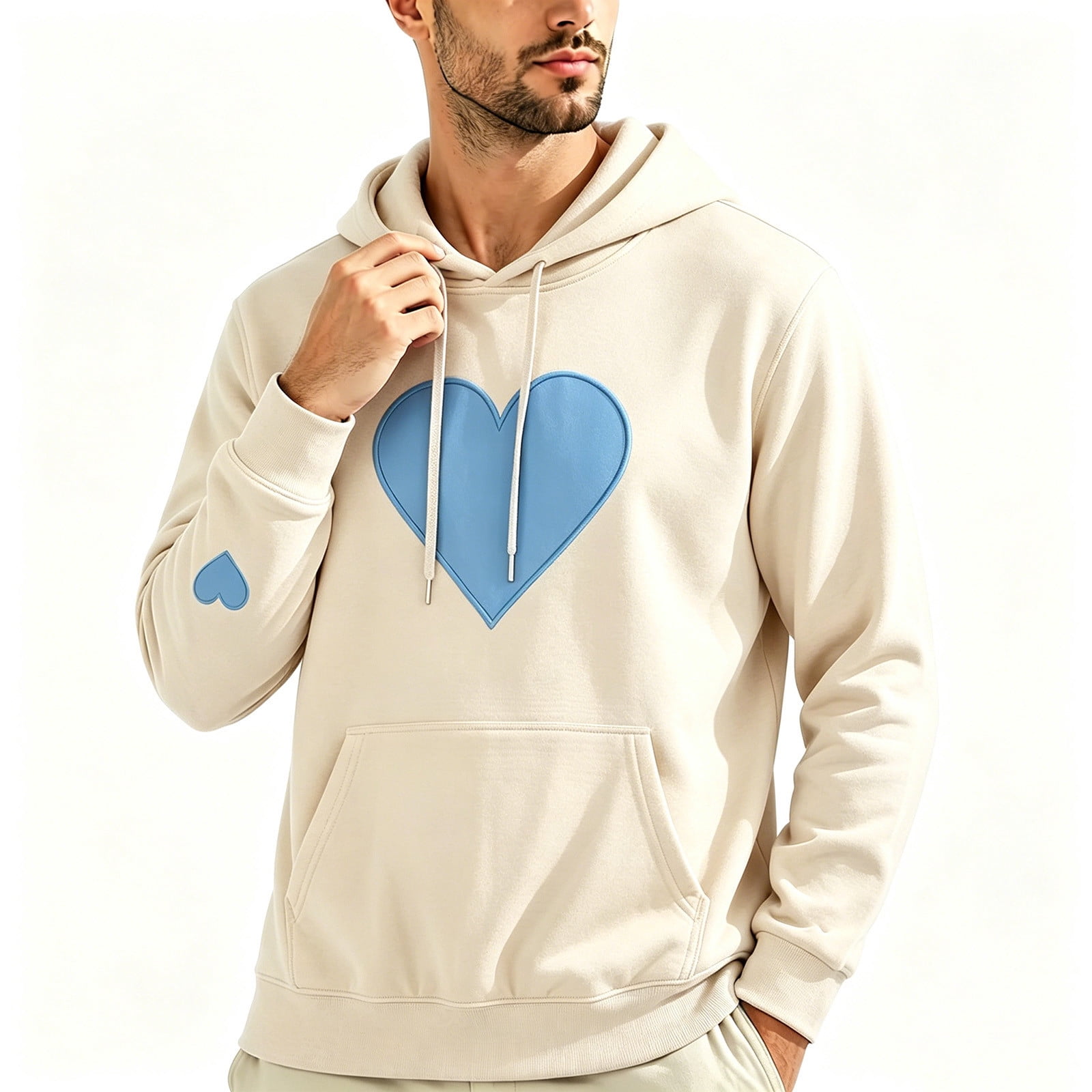 Long Countertop Design TEAJOPSUU Men's Pullover Hoodie French Terry Winter Long Sleeve Travel ...