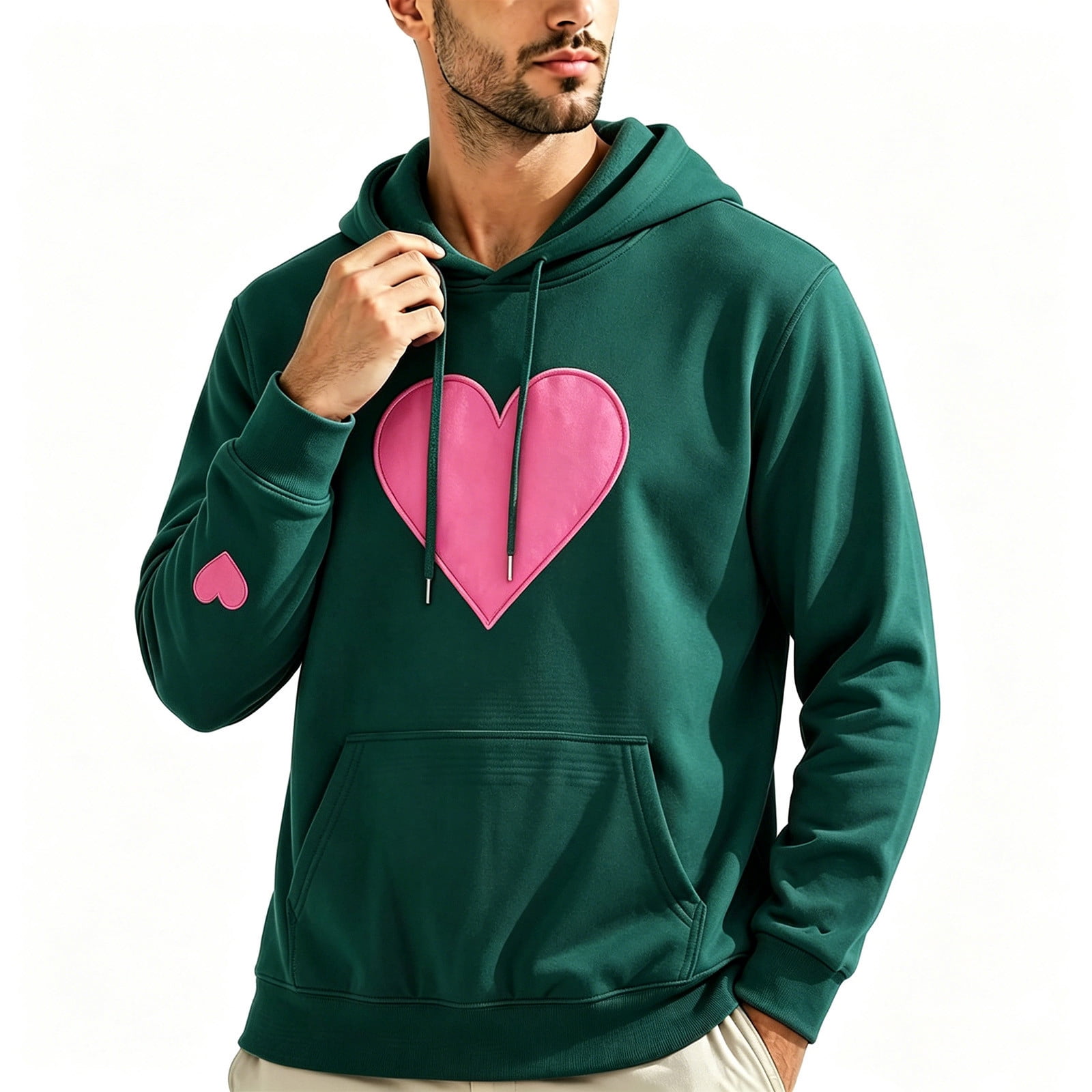TEAJOPSUU Men's Pullover Hoodie French Terry Winter Long Sleeve Travel ...